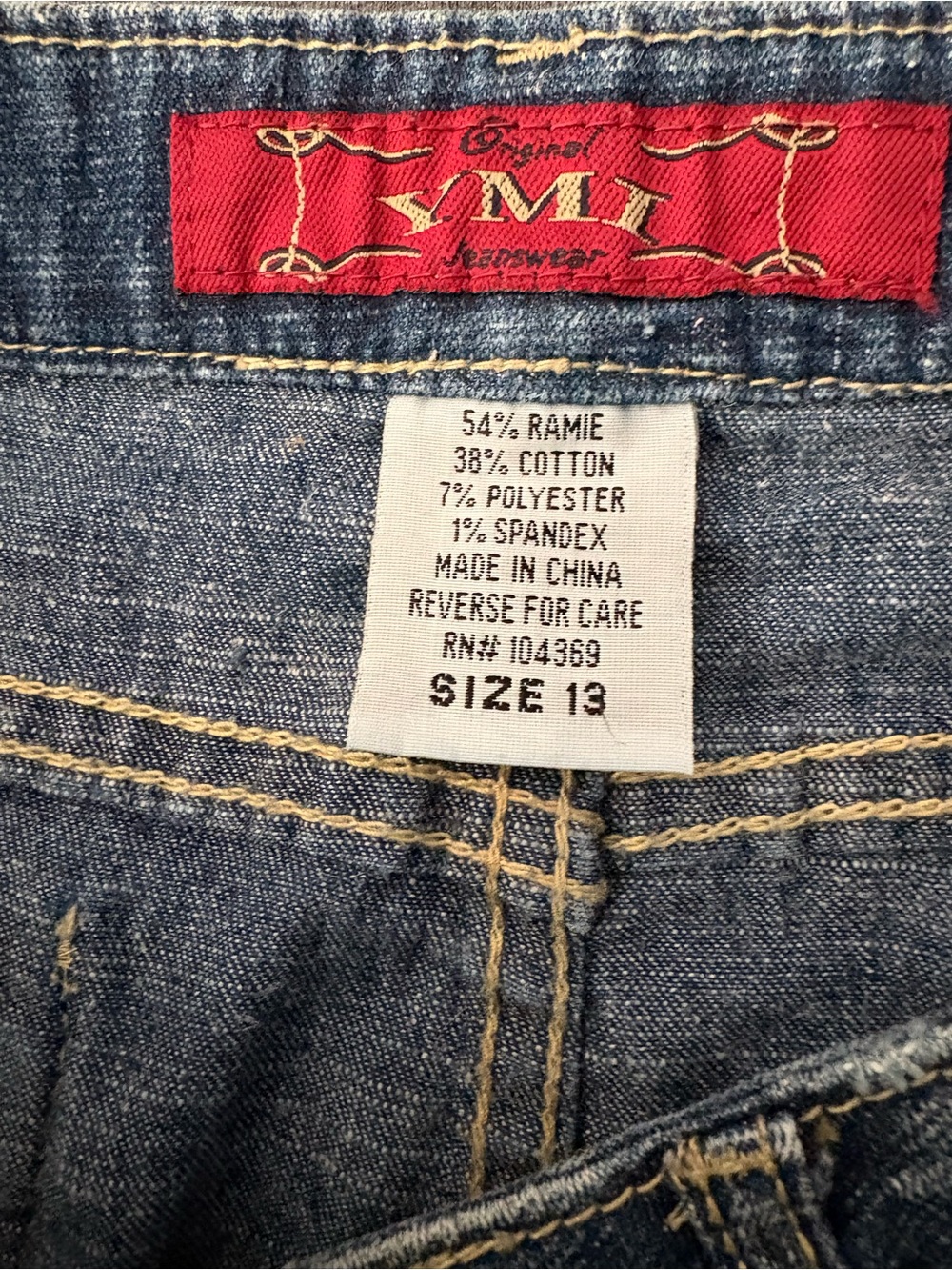 YMI Blue Denim Mini Skirt. Zipper Flaw- See Details Below. - Picture 6 of 14